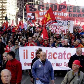 抗议就业改革 意大利发起大罢工
