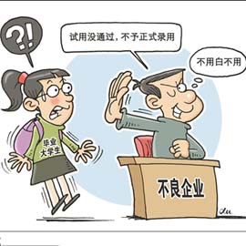 媒体聚焦大学生试用期陷阱